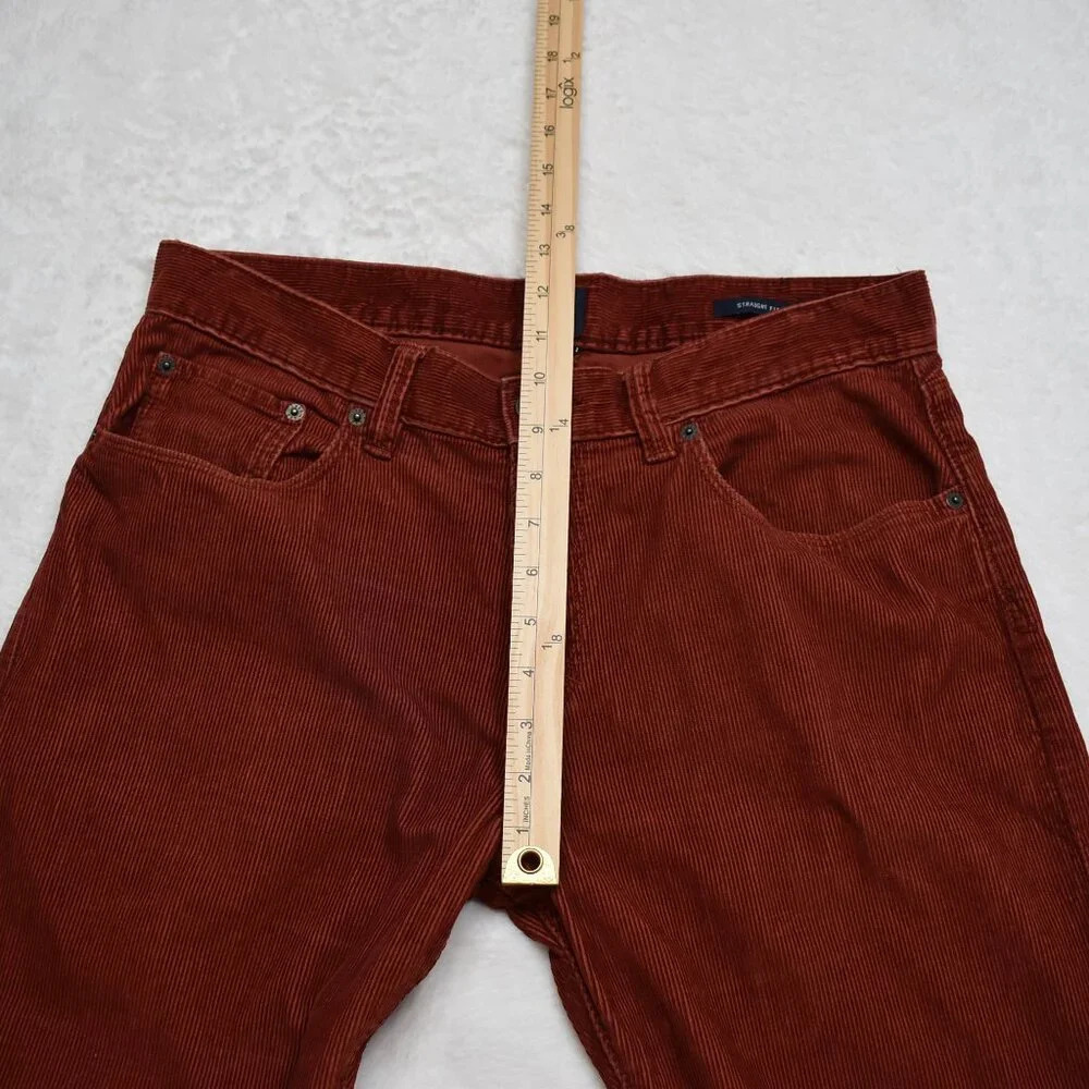 GAP Factory Mens Corduroy Pants Sz 32/30 Straight Fit 100% Cotton 5 Pocket Rust - Picture 13 of 16
